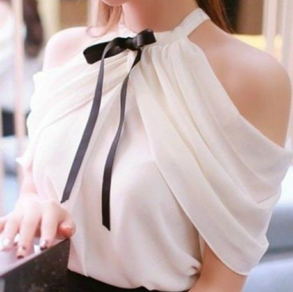 Tops - Bow Ruffle Blouse